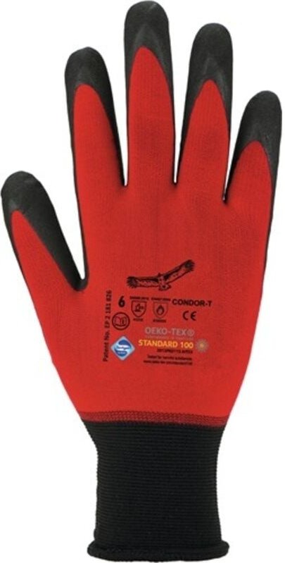 CONDOR-T/9 Handschuhe Condor Größe 9 rot/schwarz 98% Polyamid / 2% Elasta - Asatex