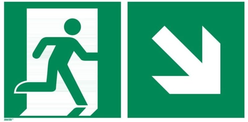 Hoffmann - Rettungszeichen Rettungsweg rechts abwärts, Typ: 11300