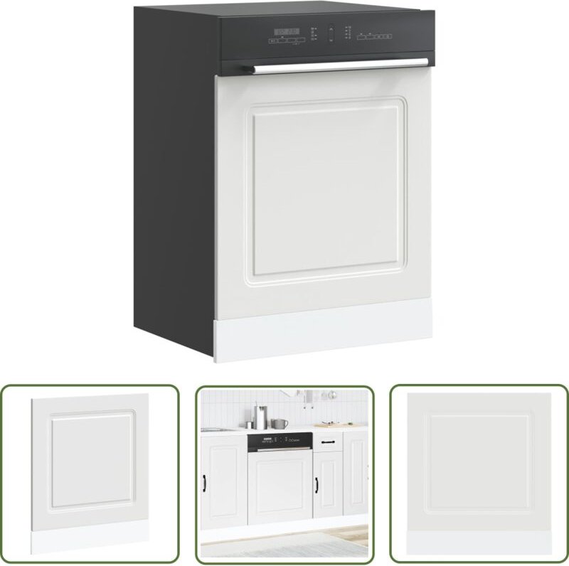 The Living Store - vidaXL Geschirrspülerblende Kalmar Weiß 60x1,5x67 cm Holzwerkstoff