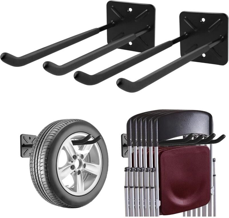 Thumbnail - (2er-Pack) Garagenhaken, Wandgarderobe, Schuppen-Organizer, robuster Werkzeug-Organizer, Allzweckhaken zur Garagenaufbew...