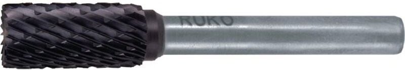 Hartmetall-Frässtift zya ø 10 mm Kopflänge 20 mm Schaft-Ø 6 mm TiCN Verzahnung kvz 4 mit Stirn - 116017TC - Ruko