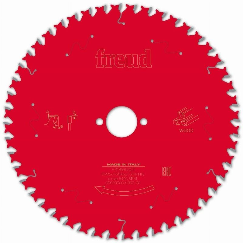 Freud - Sägeblatt für Handkreissäge Ø225 2,6/1,6 AL30 Z48 ba 10° - F03FS09773 -FR18W002T
