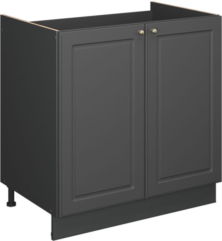 Spülenunterschrank Fame-Line, Anthrazit-Gold Landhaus, 80 cm , AP Marmor, Vicco