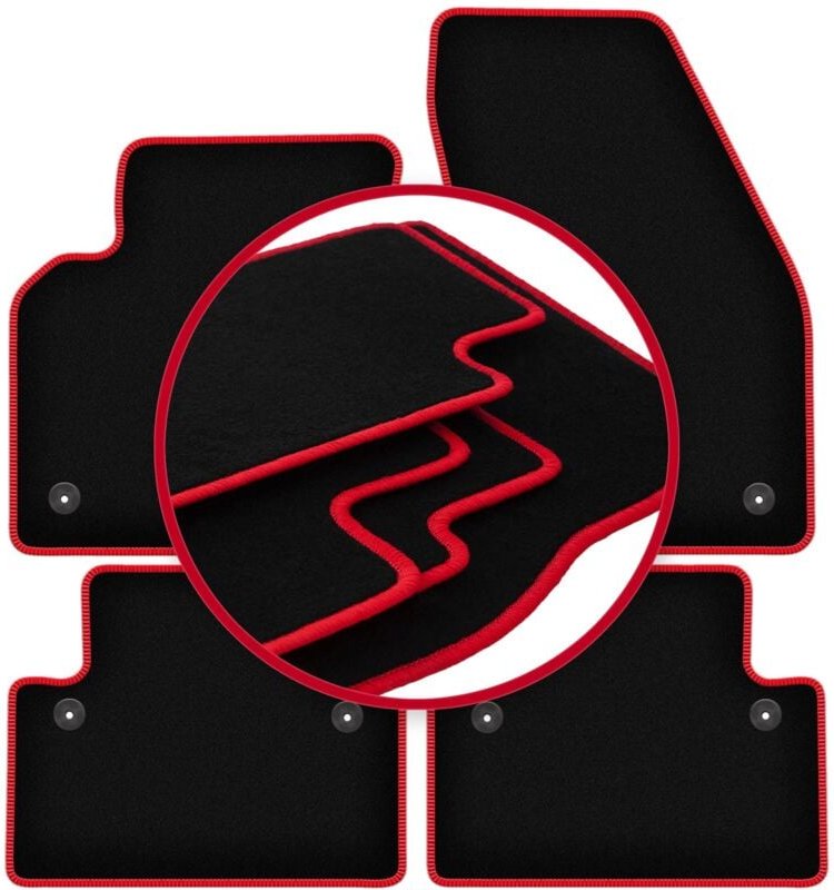 CARLUX-RED Auto-Fußmatten für: Volvo C30 Fließheck (2006-2012)