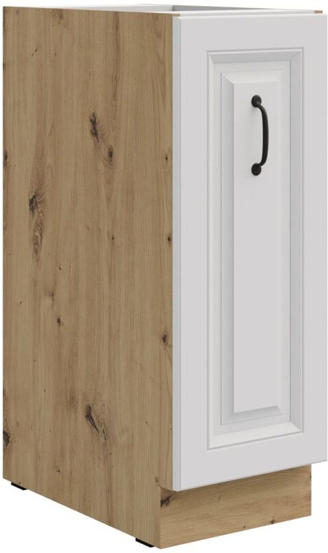 Unterschrank 30 Schrankauszug Stilo Weiß + Eiche Artisan Küchenzeile Küchenblock Küche Landhaus