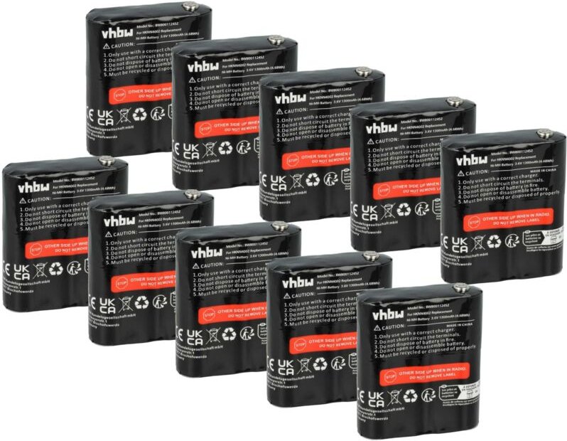 vhbw 10x Akku kompatibel mit Motorola Talkabout T5025, T5022, T4800, FV500, T5100, T4900, T5000 Funkgerät, Walkie Talkie...
