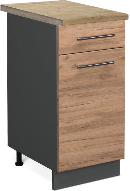 Vicco - Küchenunterschrank Fame-Line, Goldkraft Eiche, 40 cm , ap Eiche