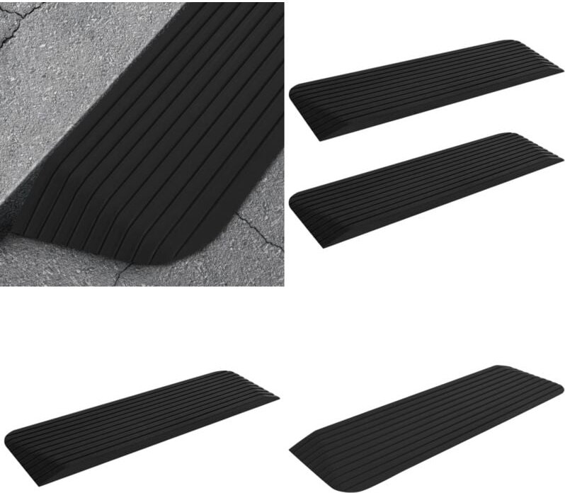 Vidaxl - Schwellenrampen 2 Stk. 110x32x3,8 cm Gummi - Schwellenrampe - Schwellenrampen - Home & Living