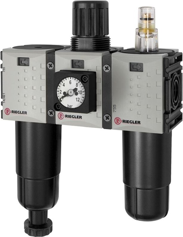 We 3-tlg. »FUTURA-mini«, Metallb., Kompaktmano., G1/4, 0,5-10, ha - Riegler