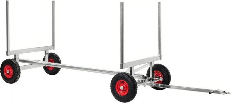 Kongamek Langgutwagen, verzinkt mit 4 Eckpfosten 4000mm lang 3500kg Tragkraft Pannensicher