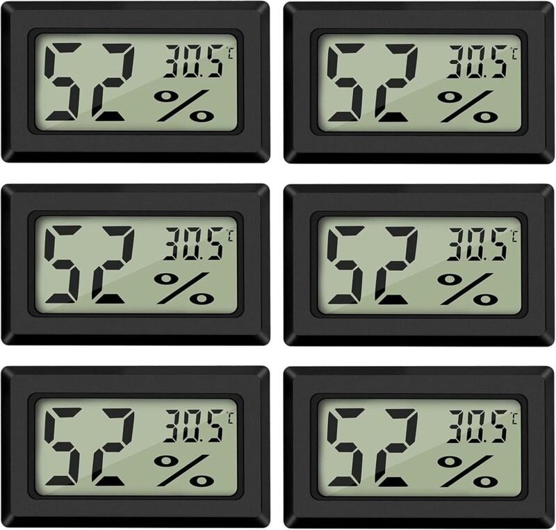 Mini-Digital-LCD-Thermometer, Hygrometer, Temperatur, Luftfeuchtigkeit, -50–70 °C, 10–99 % relative Luftfeuchtigkeit, tr...