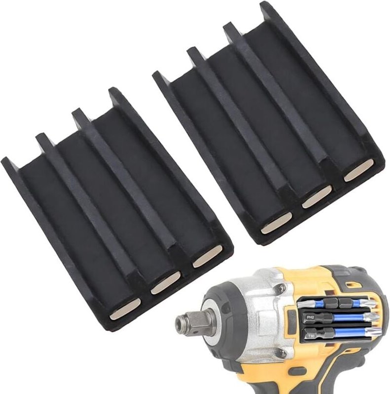 2er-Pack magnetischer Bithalter für Schlagschrauber und Akkuschrauber, 3M-Kleber zur Befestigung am Akku-Schlagschrauber...