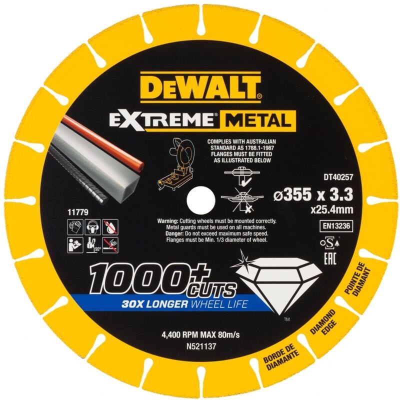 Thumbnail - Zubehör - Diamanttrennscheibe Metall 355x25,4 mm DT40257 - Dewalt