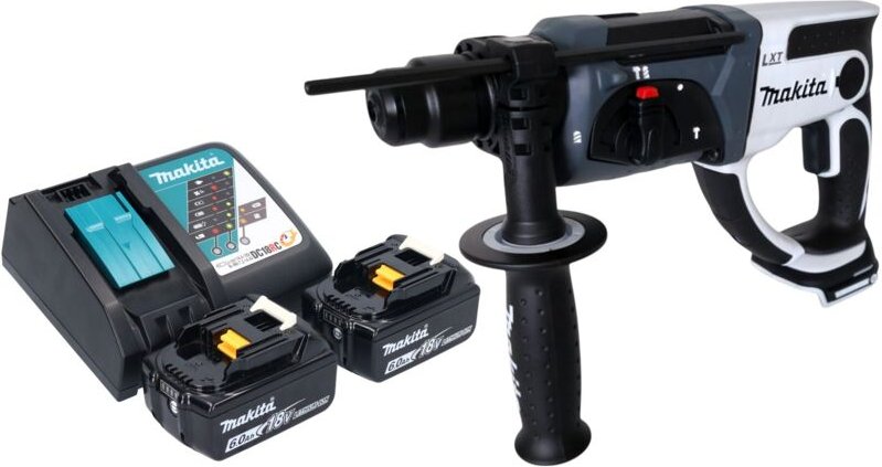 Makita - dhr 202 rgw Akku Bohrhammer 18 v 20 mm 2,0 j weiß + 2x Akku 6,0 Ah + Ladegerät