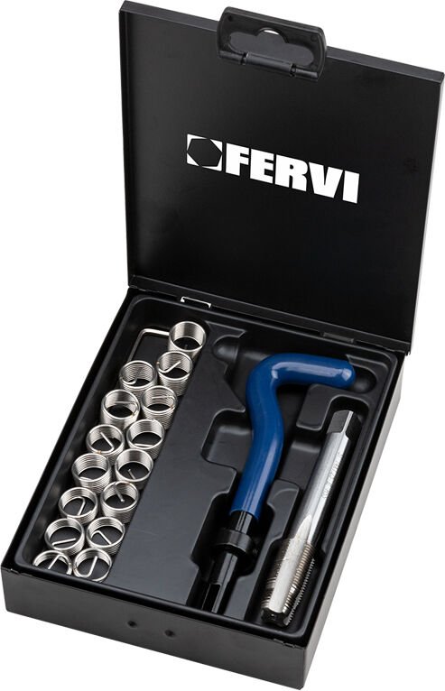 Fervi - Metrisches F-Spulen-Zundkerzengewinde-Reparaturset M10x150 e011/m100x150c