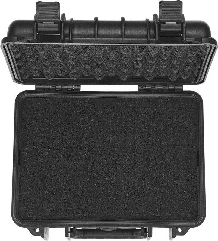 Hartschalen-Pistolenkoffer mit vorgeschnittenem PU-Schaum, wasser- und staubdicht für 2 Pistolen, abschließbar, Schwarz,...