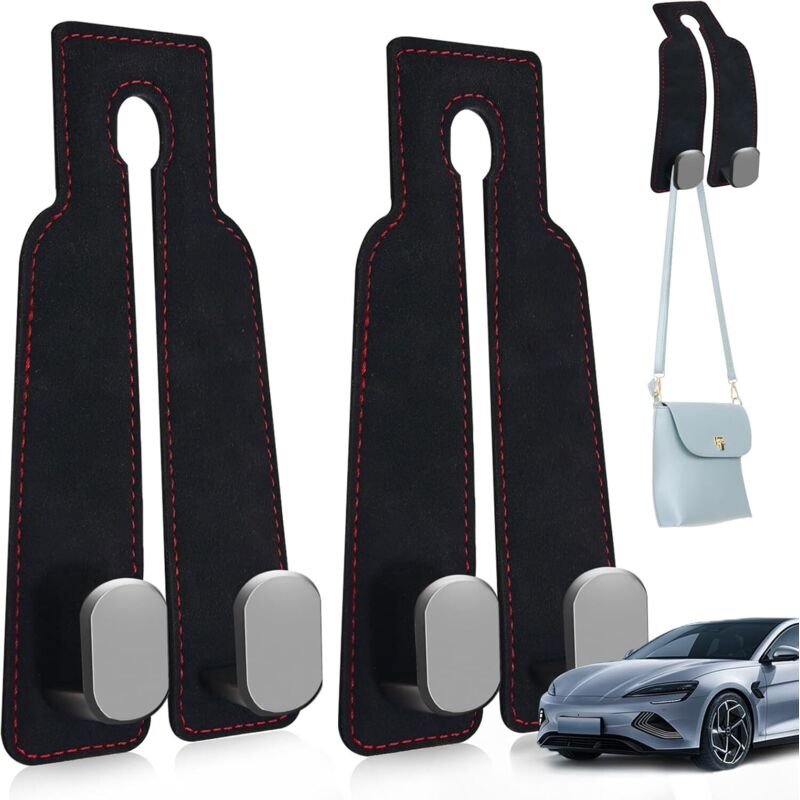 Thumbnail - 2er-Pack Auto-Kopfstützenhaken, Doppelhaken für die Rückseite des Sitzes, Organisationszubehör, für Handtaschen und Tasc...