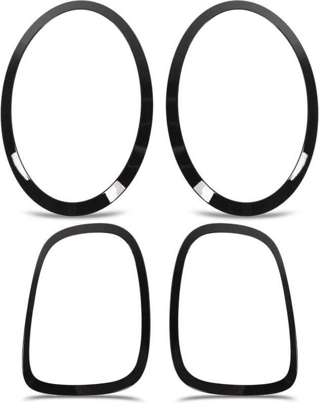 Jeffergarden - Glänzend schwarze Scheinwerfer-Rücklicht-Surround-Abdeckung für F55 F56 F57 One Cooper s jcw 2014+