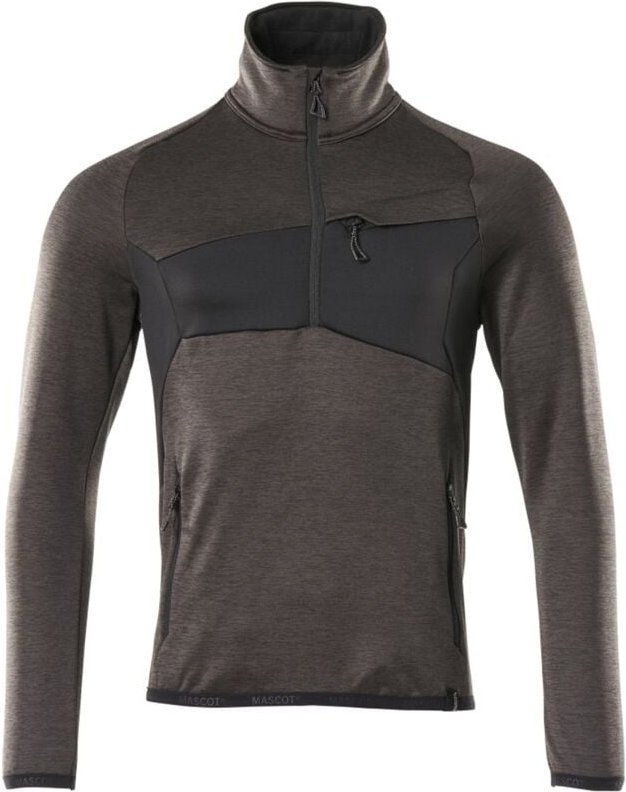 Mascot ACCELERATE Fleecepullover mit kurzem Reißverschluss, moderne Passform 18003 Gr. 3XL dunkelanthrazit/schwarz