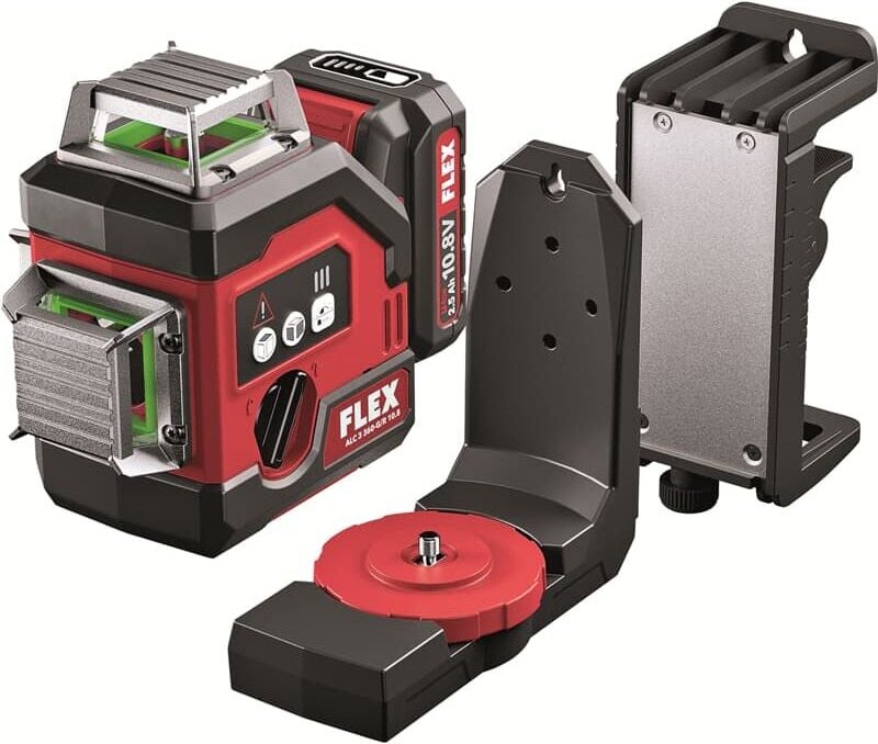 Flex 360° Kreuzlinien-Laser mit Empfängermodus ALC 3/360-G/R 10.8, Ausführung: 500.739, ALC3/360-G/R Set