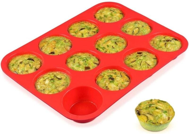 Muffinform aus Silikon für 12 Muffins – Antihaft-Cupcake-Form, 1 Packung, Silikon-Backform in Standardgröße