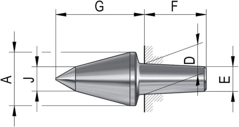 Röhm Auswechselbare Einsätze für mitlaufende Zentrierspitzen, Größe 114, 60°VL - 070723