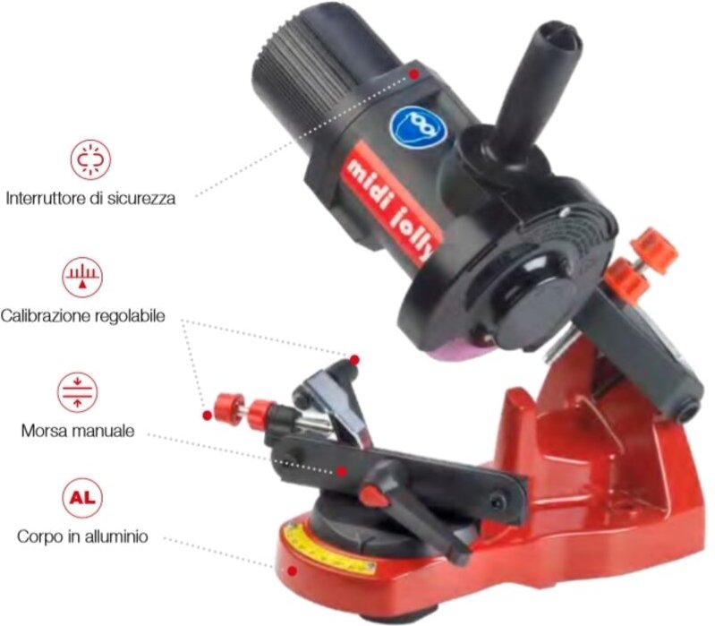 MIDI JOLLY elektrische Tischschleifmaschine für alle Kettentypen