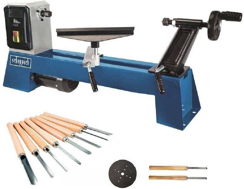 Drechselmaschine drechselbank für holz 500MM Scheppach DM500T + set 8 hohlbeitel