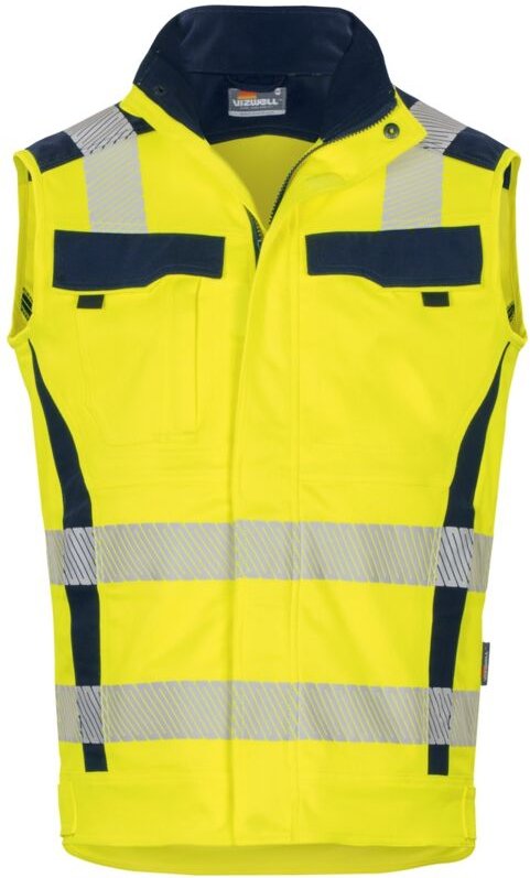 Thumbnail - Vizwell - Warn-Weste VWT189 Flex-HiVis 3XL leuchtgelb/marine