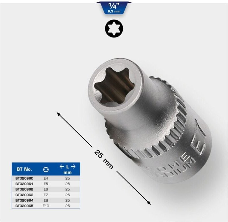Thumbnail - 1/4' Torx-E-Stecknuss, E4