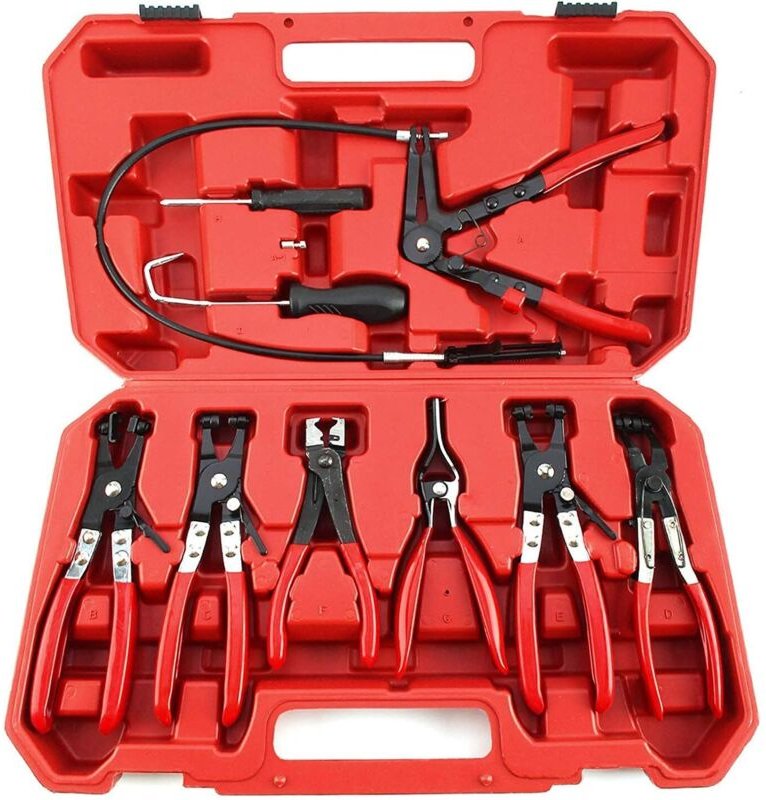 9-teiliges Zangen-Set, Schlauchschellenzange, Kfz-Heizöl-Werkzeuge, Schlauchschellenzangen-Set, schwenkbare Backen, flac...
