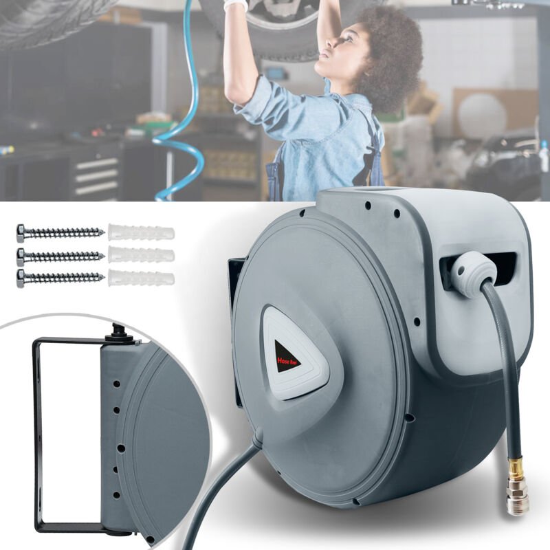 Swanew Automatik Schlauchtrommel Drucklufttrommel Druckluftschlauch 1/4' Schnellkupplung max. Arbeitsdruck 30M 17Bar