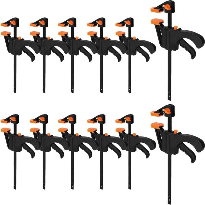 Thumbnail - 12er-Pack 4-Zoll-Schnellspannklemmen für die Holzbearbeitung, Trigger-Klemmen, Einhand-Ratschenklemmen, Mini-Kleinstange...