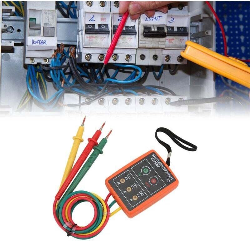 SM852B Dreiphasen-Rotationstester, tragbarer digitaler Weitbereichs-Dreiphasen-Rotationsmesser für Wechselstrom 60-600 v...