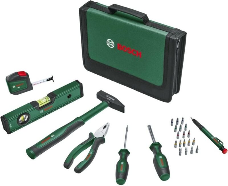 Easy Starter Handwerkzeug (Kombizange, Schraubendreher, Flaschenöffner, Hammer, 10 Bits, 14-teilig, Set) - Bosch