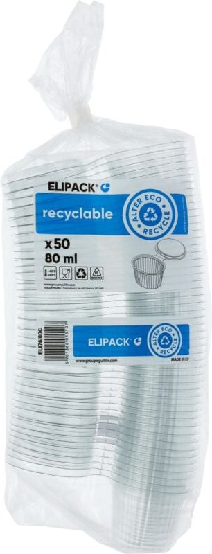 80 ml PET-Saucenbehälter mit integriertem Deckel 50 Stück ELIPACK Guillin Polska