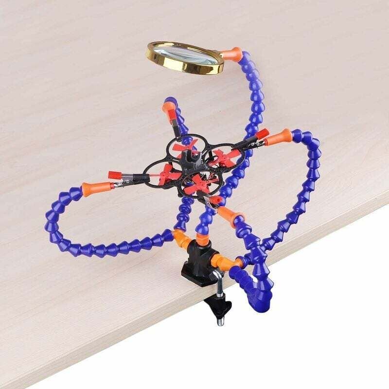 Multifunktionale dritte helfende Hand, Elektronik- und Lötarbeiten (5 cm Klemmgriff, flexible weiche Hände mit 3-facher ...