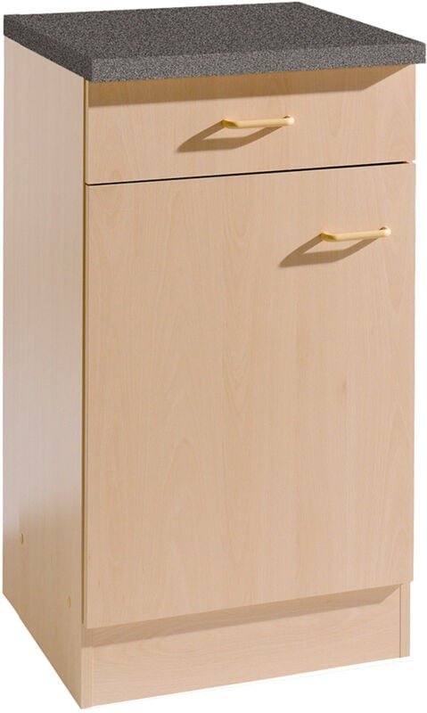 Lomadox - Unterschrank für Küche 1-türig SALERNO-03 Buche Dekor Breite 40 cm