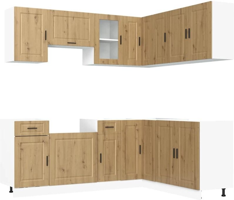 Vidaxl - 11-tlg. Küchenschrank-Set Porto Artisan-Eiche Holzwerkstoff