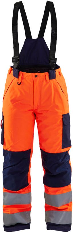 Arbeits-Hosenträger für den Winter, hohe Sichtbarkeit, Damen 7885 – Neonorange/Marine, 2XL – FR(52) – SE(C50) – Kurz