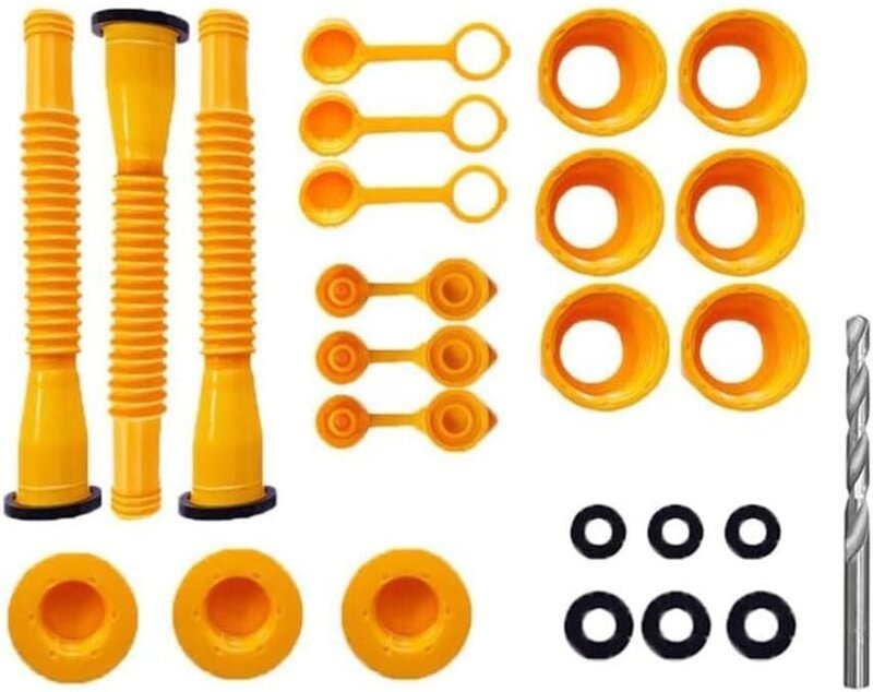 3-Stick Ersatz-Ausgießer für Benzinkanister – Benzinkanisterdüse, flexibler Ausgießer, passend für die meisten Ölkaniste...