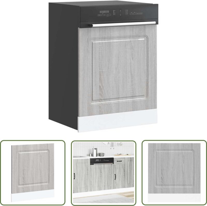 The Living Store - vidaXL Geschirrspülerblende Kalmar Grau Sonoma 60x1,5x67 cm