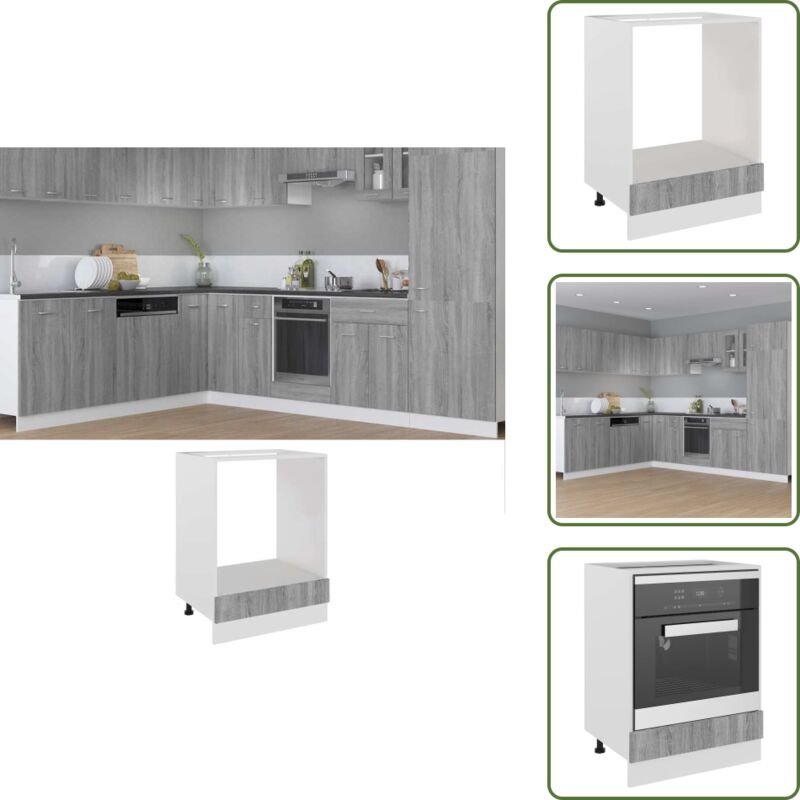Herdumbauschrank Grau Sonoma 60x46x81,5 cm Holzwerkstoff - Herdumbauschrank - Küchenmöbel - Backofenschrank - Herdplatzs...