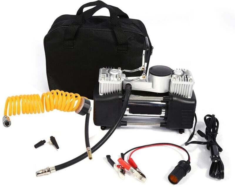 Aiperq - Compresor de aire de 12 v, minicompresor portátil para inflar neumáticos de coche, bomba de presión de alto vol...