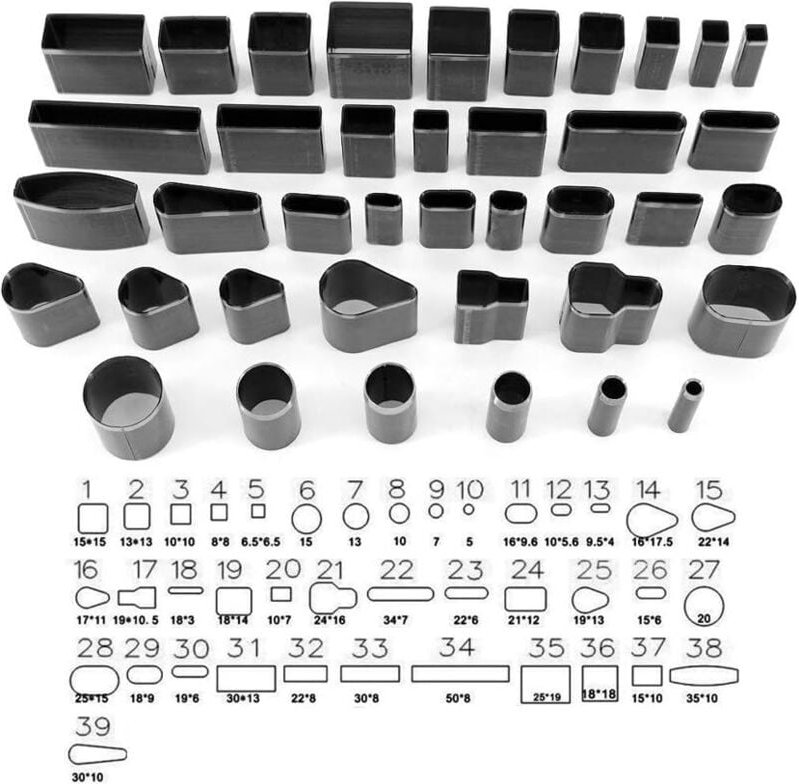 Thumbnail - 39 Stück handgefertigte Leder-Schneidwerkzeuge, geformtes Hohlloch-Metallstanzer, DIY-Schneider-Handstanzer-Set - Lntyq
