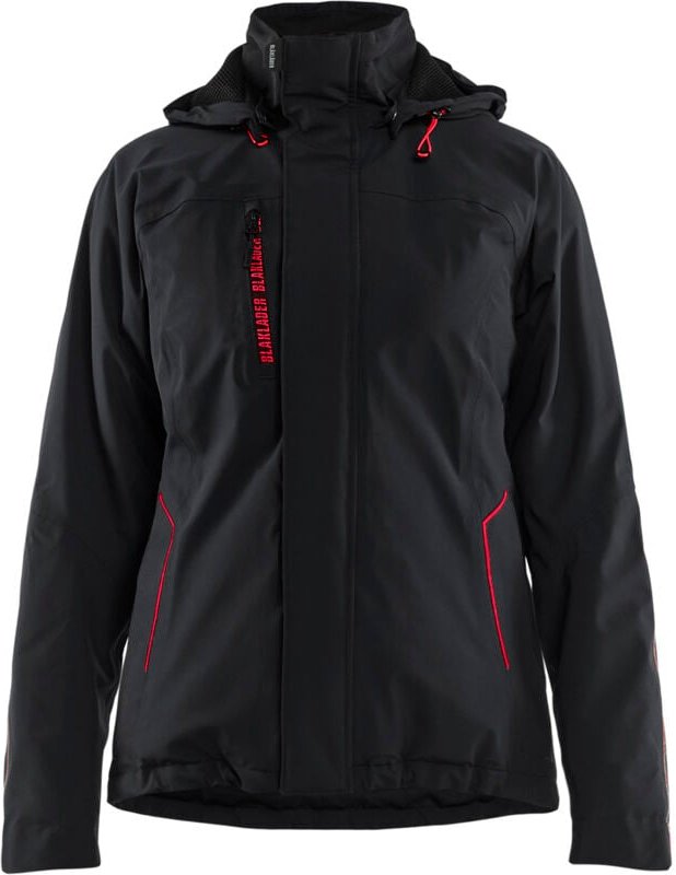 Arbeits-Hardshell-Jacke mit Stretch-Doppelschicht für Damen 4408 - Schwarz/Rot XXXL