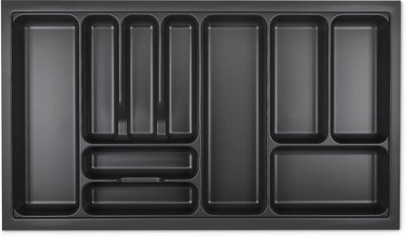 So-tech - orga-box viii Besteckeinsatz Besteckkasten 811 x 480 mm Lavagrau mit Perlstruktur für 90er Schränke in Häcker ...