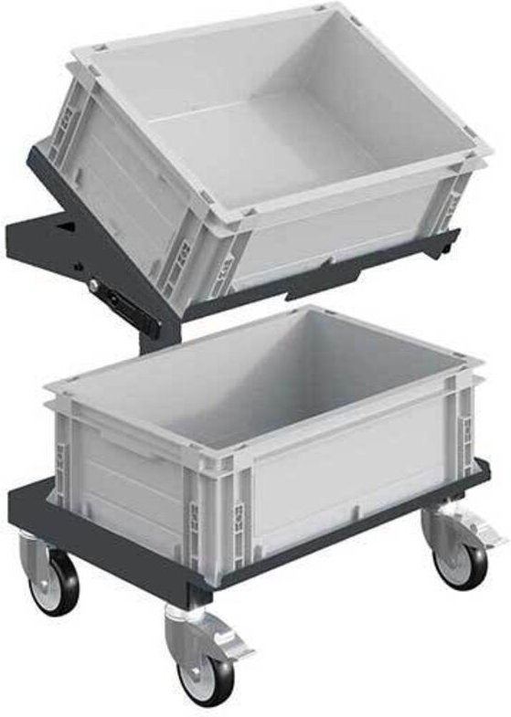 Behälterwagen anthrazitgrau - 2 Platten - Tragkraft 150 kg - W020020005-GA/B