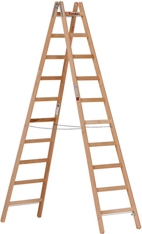 Euroline Holz Sprossenstehleiter 2x10 Sprossen
