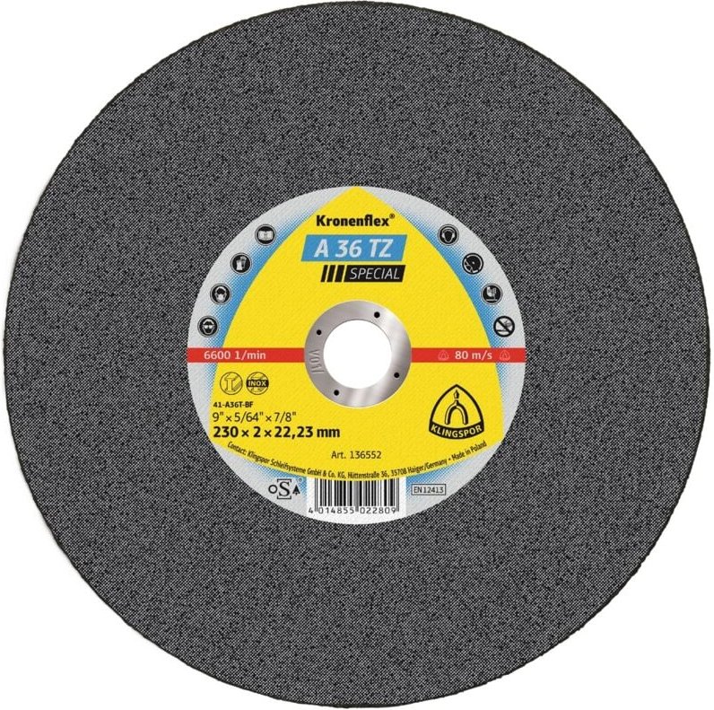 Klingspor A 36 TZ Trennscheiben, 230 x 2 x 22,23 mm gerade